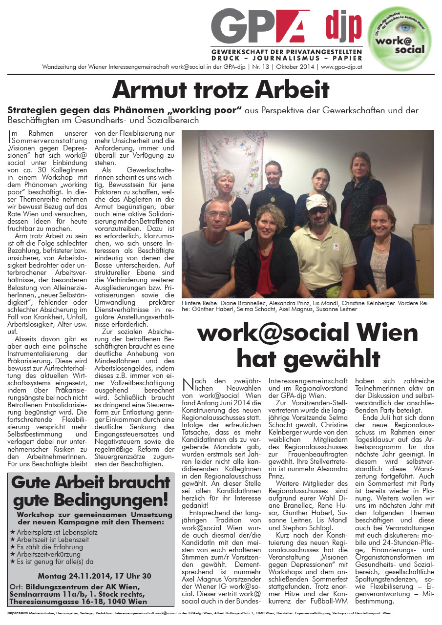 Wandzeitung work@social 13